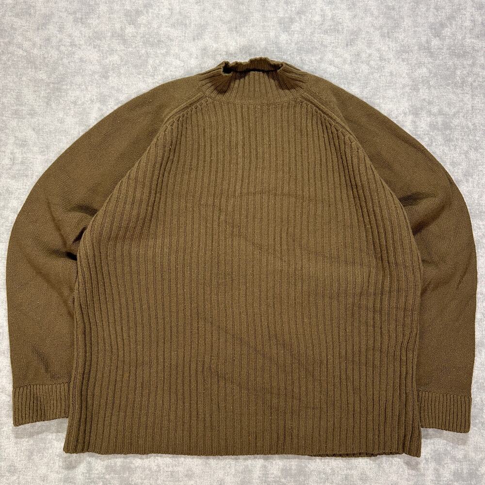 Vintage Patagonia Mock Neck Lambswool Sweater Rib Knit Mens XL 51205 Olive Green